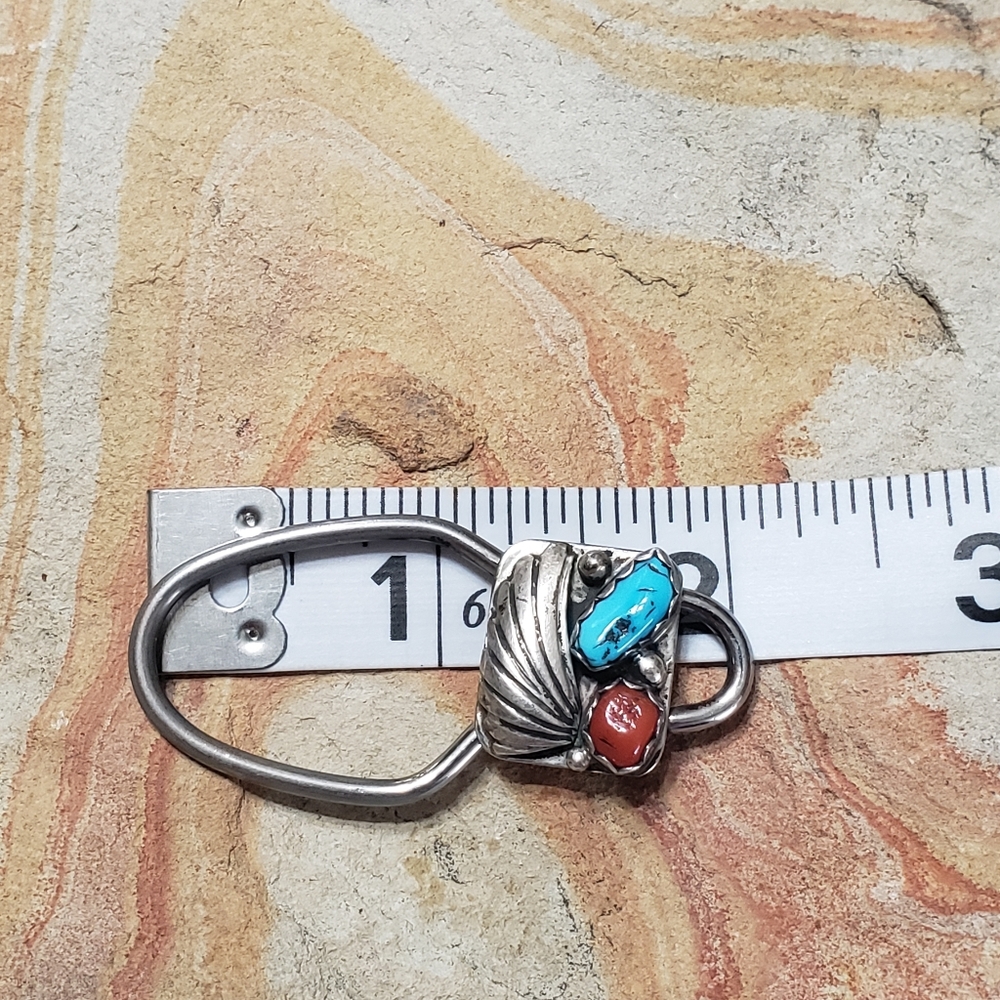 Vintage Turquoise Coral Keychain. - Picture 9 of 10